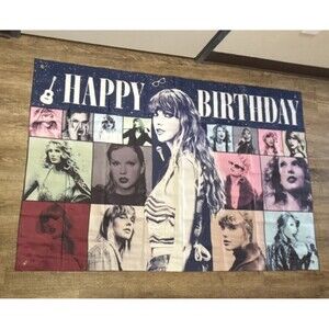 Taylor Swift Birthday Party Backdrop Banner Decoration